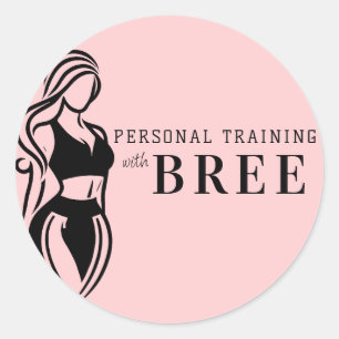 Vrouwelijke fitness persoonlijke training minimali ronde sticker