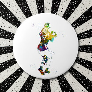 Vrouwelijke Flag Football Speler Ronde Button 6,0 Cm