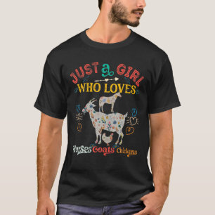 Vrouwelijke geiten paarden kippen Lover Silhouett T-shirt