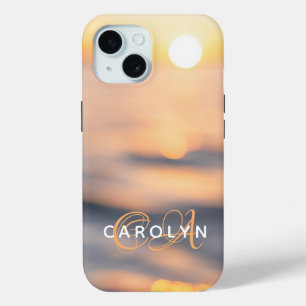 Vrouwelijke Golden Beach Sunset Naam Monogrammed