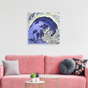 Vrouwelijke golf Hokusai Canvas Afdruk