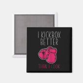 Vrouwelijke grappige kickbokser - Ik hou van kickb Magneet (Voorkant / Achterkant)
