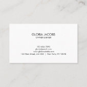 Vrouwelijke grillige Whisky Spatula Bakkerij Visitekaartje (Achterkant)