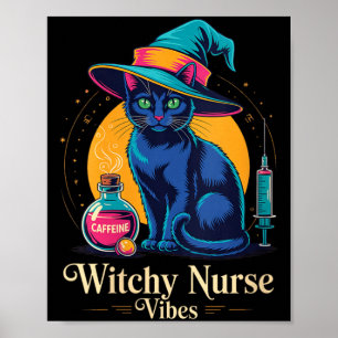 Vrouwelijke Hekserige Verpleegster Vibes Zwarte Ka Poster