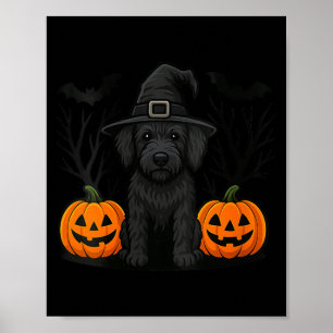 Vrouwelijke Hekserige Zwarte Labradoodle Hond Hall Poster
