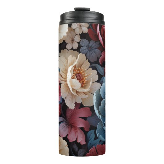 Vrouwelijke Herfst Bloemen Tumbler Thermosbeker (Voorkant)