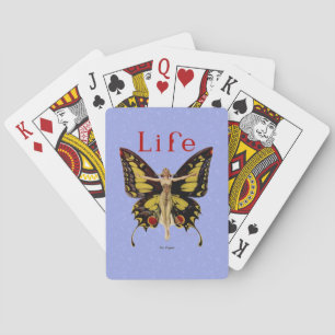 Vrouwelijke Illustratie van Flapper Vlinder in Vlu Speelkaarten