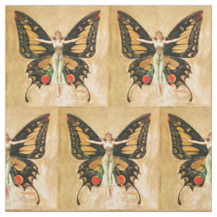 Vrouwelijke Illustratie van Flapper Vlinder Vliege Stof