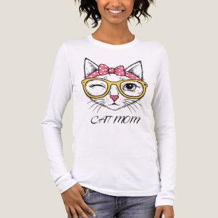 Vrouwelijke kattenmoeder Tri-Blend shirt