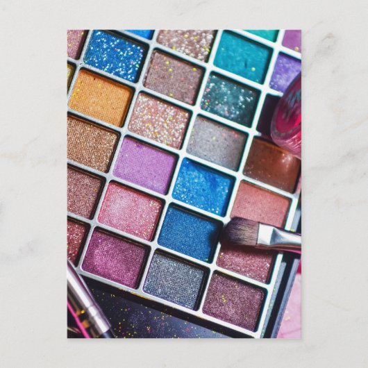 Vrouwelijke kleurrijke make-up artiest briefkaart (Voorkant)