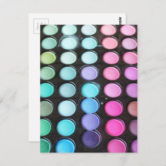 Vrouwelijke kleurrijke make-up artiest briefkaart (Voorkant / Achterkant)