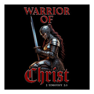 Vrouwelijke krijger van Christus 2 Timoteüs 2:3 Ch Perfect Poster