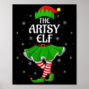 Vrouwelijke Kunstzinnige Elf Kerst Familie Meisjes Poster