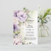 Vrouwelijke Lavendel Viering van het Leven | FOTO Kaart (Staand voorkant)