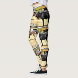 Vrouwelijke Leggings "Vier paarden en een ezel"