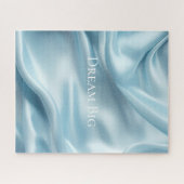 Vrouwelijke Lichtblauwe Faux Satin Legpuzzel (Horizontaal)