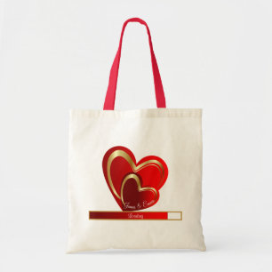 Vrouwelijke Liefde Laadt Rode Hart Gepersonaliseer Tote Bag