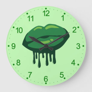 Vrouwelijke lippen St. Patrick's Day ontwerp-66678 Grote Klok