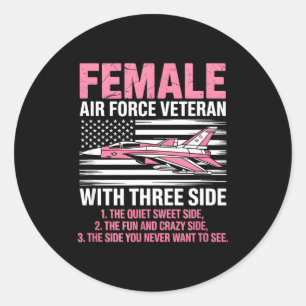 Vrouwelijke luchtmacht Amerikaanse patriottische g Ronde Sticker