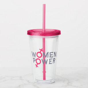 Vrouwelijke macht acryl drinkbeker