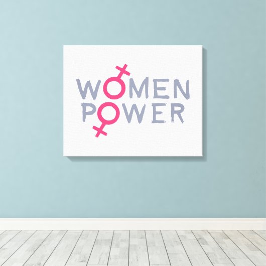 Vrouwelijke macht canvas afdruk (Insitu (Houten vloer))