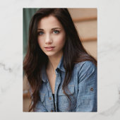 Vrouwelijke MD RN Caduceus afstudeerfoto Folie Uitnodiging (Achterkant)