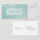 Vrouwelijke Munt Groen Goud Willow Tree Leaf Patte Visitekaartje (Voorkant / Achterkant)