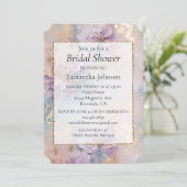 Vrouwelijke Paarse Blauwe en Gouden Bloemen Kaart (Staand voorkant)