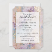 Vrouwelijke Paarse Blauwe en Gouden Bloemen Kaart (Voorkant)