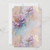 Vrouwelijke Paarse Blauwe en Gouden Bloemen Kaart (Achterkant)
