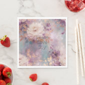 Vrouwelijke Paarse Blauwe en Gouden Bloemen Servet (Insitu)