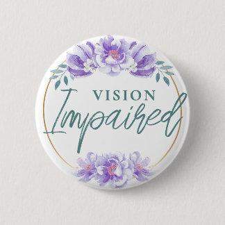 Vrouwelijke Paarse Roos Bloemscript Vision Vermind Ronde Button 5,7 Cm