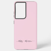 Vrouwelijke pastel roze met script aangepaste naam