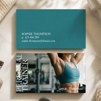 Vrouwelijke personal trainer visitekaartje