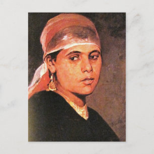 vrouwelijke portret briefkaart