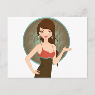 Vrouwelijke presentatie briefkaart
