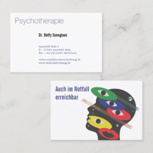 vrouwelijke psychologen blauwe accenten visitekaartje