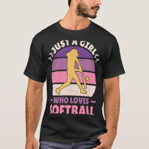 Vrouwelijke Retro Softball Player is gewoon een me T-shirt