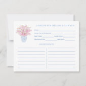 Vrouwelijke roze blauw gember potjes doucherecept  kaart (Voorkant)