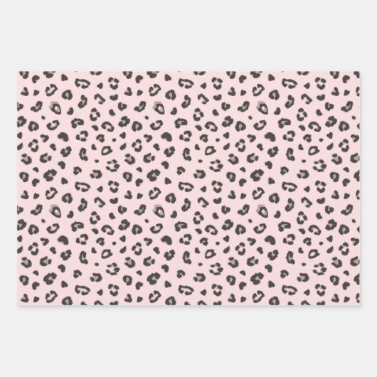 Vrouwelijke roze dierenprint inpakpapier vel (Voorkant)