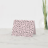 Vrouwelijke roze en zwarte luipaard print notitiekaartje (Achterkant)