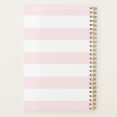 Vrouwelijke Roze Strepen Bloemen Gepersonaliseerde Planner (Achterkant)