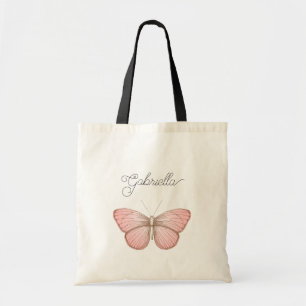 Vrouwelijke Roze Vlinder Tote Bag
