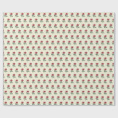 Vrouwelijke Roze Waterverf Rozen op Beige Cadeaupapier (Vlak)