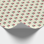 Vrouwelijke Roze Waterverf Rozen op Beige Cadeaupapier (Hoek)