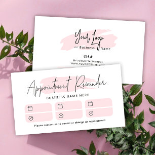 Vrouwelijke Roze Waterverf Wimper Schoonheidssalon Afsprakenkaartje