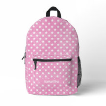 Vrouwelijke roze & witte sterren monogram naam