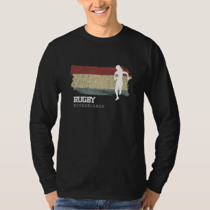 Vrouwelijke Rugby Speler Nederland Vlag Sport Rugb T-shirt