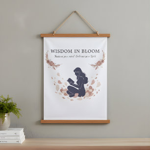 Vrouwelijke Silhouet Bloemen Wandtapijt Hangend Wandkleed