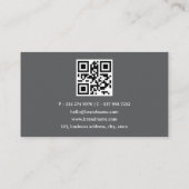 Vrouwelijke Sketch Grijs Bloemen QR Code Visitekaartje (Achterkant)